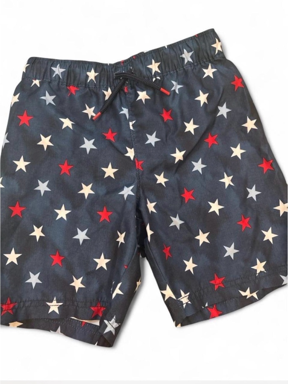 Old Navy Navy Swim Trunks with Red & White Star Print